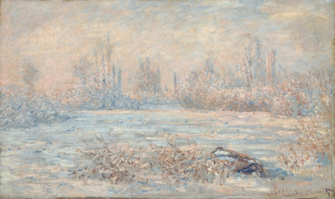 'The snow has arrived... and smells faintly of the sea': Frost, 1880 by Claude Monet