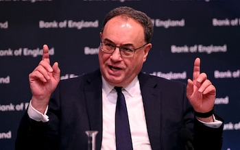 Governor of the Bank of England Andrew Bailey holds a news conference after the bank issued its latest Financial Stability Report at Bank of England in London, Britain