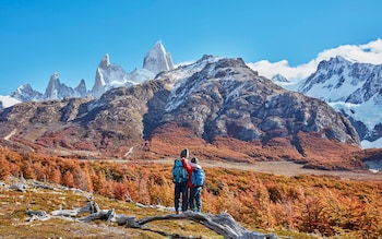 Tourists at Monte Fitz Roy in Patagonia