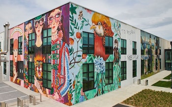 Artists and illustrators who have collaborated with Gucci decorated the outside of the ArtLab, where a new generation of crafters now work and study 