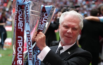 David Gold at Wembley in 2012 following West Ham's victory against Blackpool in the Championship play-off final
