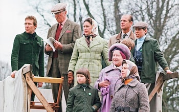 The Earl Of Snowdon, Princess Margaret, Lady Sarah Armstrong-jones, The late Queen, Queen Mother, Prince Andrew And Prince Philip at the Badminton Horse Trials in 1973