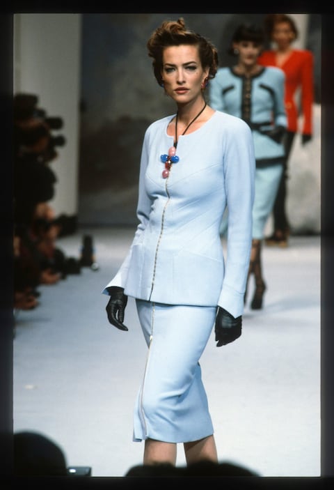 In Chanel during Paris Fashion Week, 1992